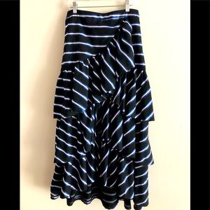 Womens Maeve for Anthropologie maxi multi layer ruffle, high low skirt size S